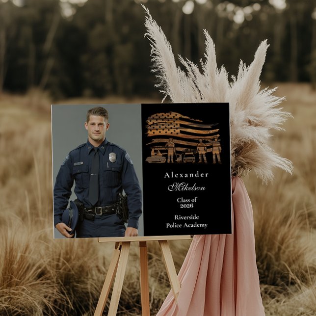 Photo Rustic Copper Police Academy Graduation Foam Board (Creator Uploaded)
