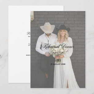 photo rustic cowboy boho simple classic rehearsal invitation