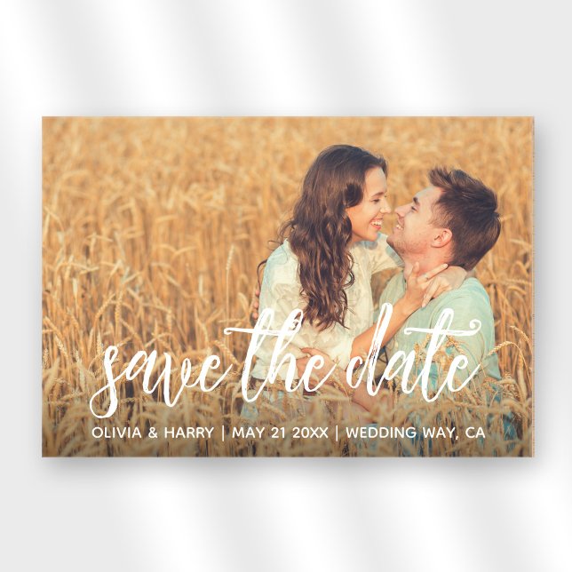 Photo Rustic Elegant Modern Save The Date (Stylishly Personalize with Your Custom Photo and Wedding Information.)
