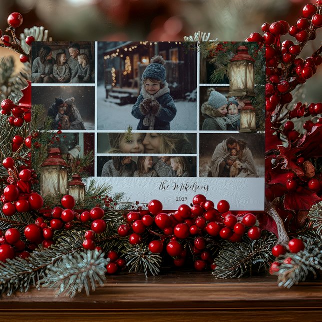 Photo Rustic Lantern Christmas Party Holiday Card (Creator Uploaded)
