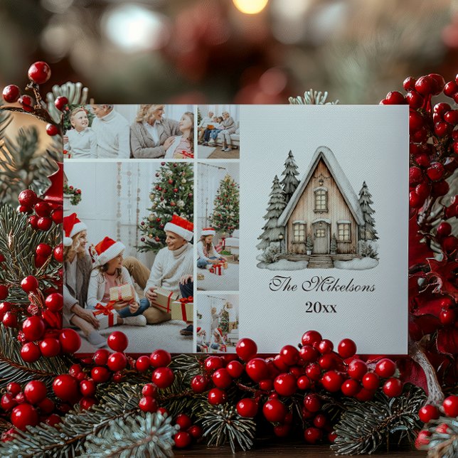 Photo Rustic Neutral Christmas Holiday Card (Creator Uploaded)