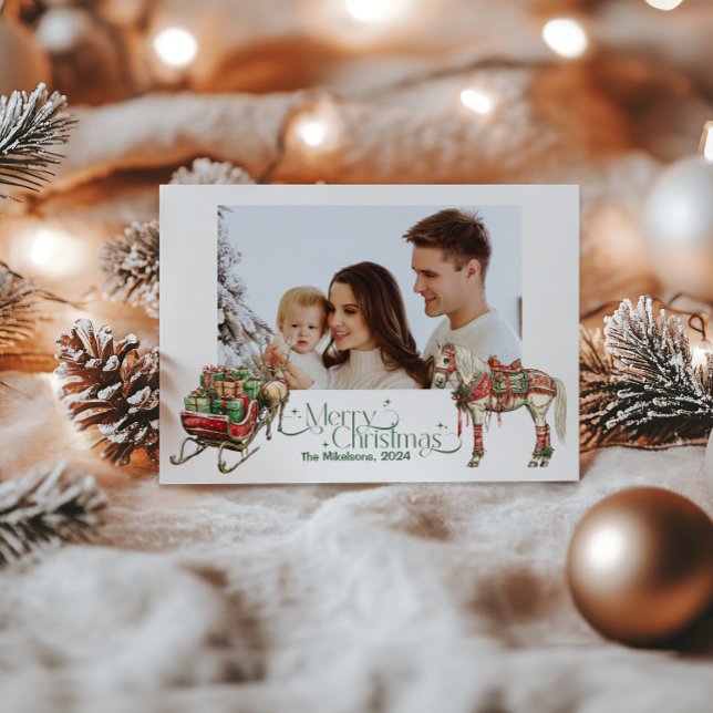 Photo Rustic Western Christmas  Holiday Card (Creator Uploaded)