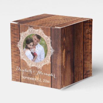 Photo Rustic Wood And Lace Favor Boxes by elizme1 at Zazzle