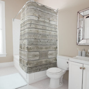 Photo, Rustic Wood Planks Deck Shower Curtains