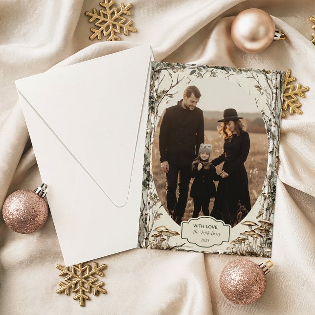 Photo Rustic Woodland Winter Christmas Holiday Card (Creator Uploaded)