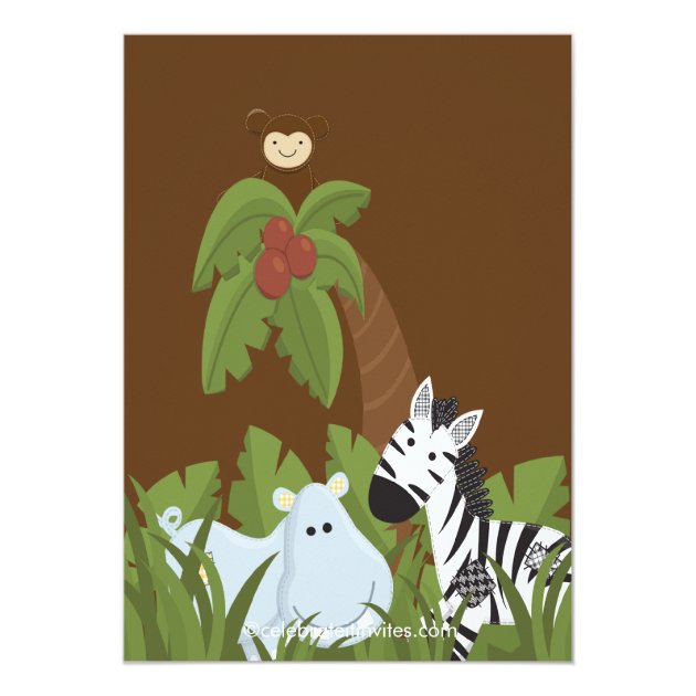 Photo Safari Jungle Animal Kid Birthday Party Card