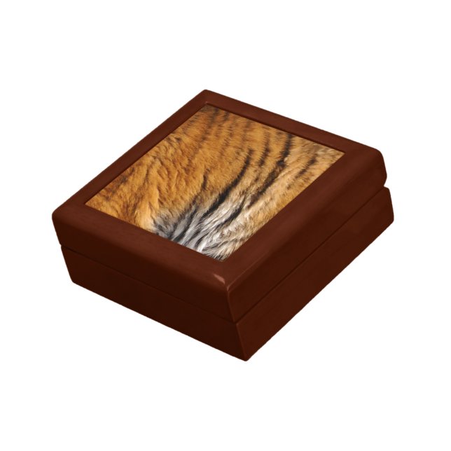 Photo-sampled Tiger Stripes Big Cat Wildlife Jewelry Box (Side)