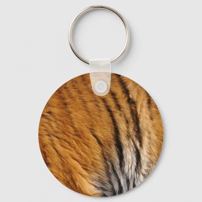Photo-sampled Tiger Stripes Big Cat Wildlife Keychain (Front)
