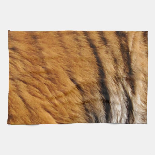 Photo-sampled Tiger Stripes Big Cat Wildlife Kitchen Towel (Horizontal)
