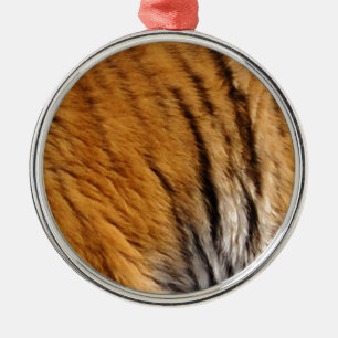 Photo-sampled Tiger Stripes Big Cat Wildlife Metal Ornament