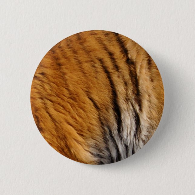 Photo-sampled Tiger Stripes Big Cat Wildlife Pinback Button (Front)