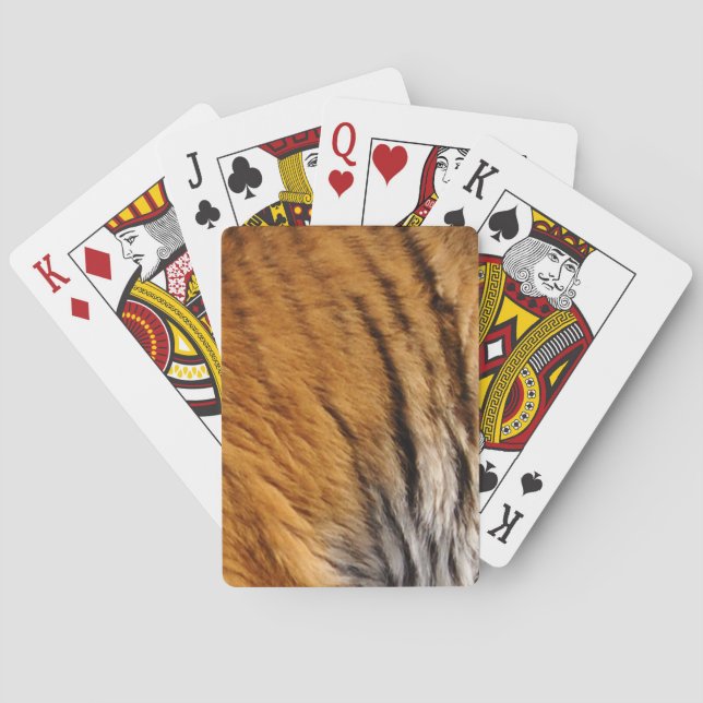 Photo-sampled Tiger Stripes Big Cat Wildlife Poker Cards (Back)