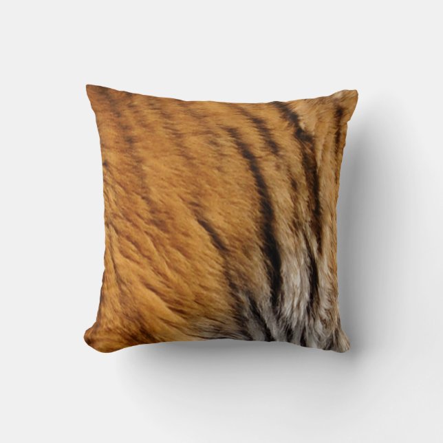 Photo-sampled Tiger Stripes Big Cat Wildlife Throw Pillow (Front)
