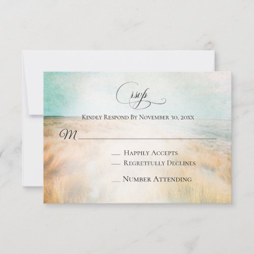  Photo Sand Dune Beach Grass Sea Wedding RSVP