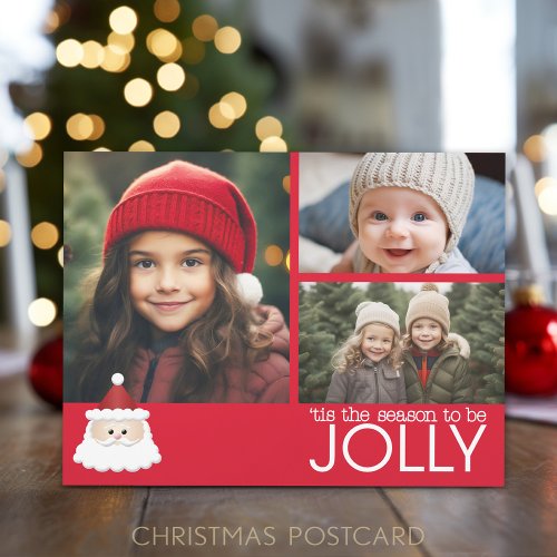 Photo _ Santa Claus _ Tis the Season to be jolly Holiday Postcard