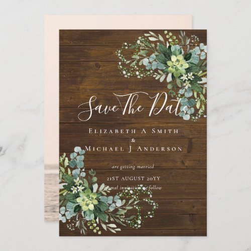 Photo Save Dates Eucalyptus Leaves Greenery