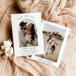Photo Save the Date, Boho Minimalist Save the Date Invitation