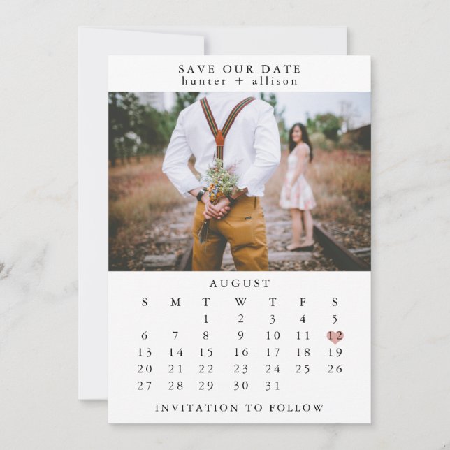 Photo Save The Date Calendar (Front)