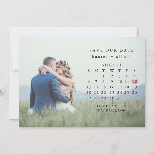 Photo Save The Date Calendar (Front)