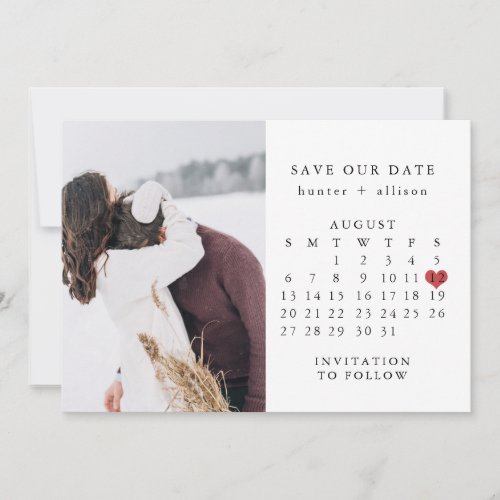 Photo Save The Date Calendar