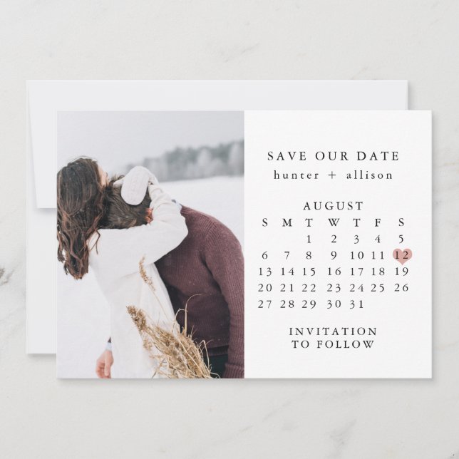 Photo Save The Date Calendar (Front)