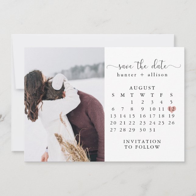 Photo Save The Date Calendar (Front)