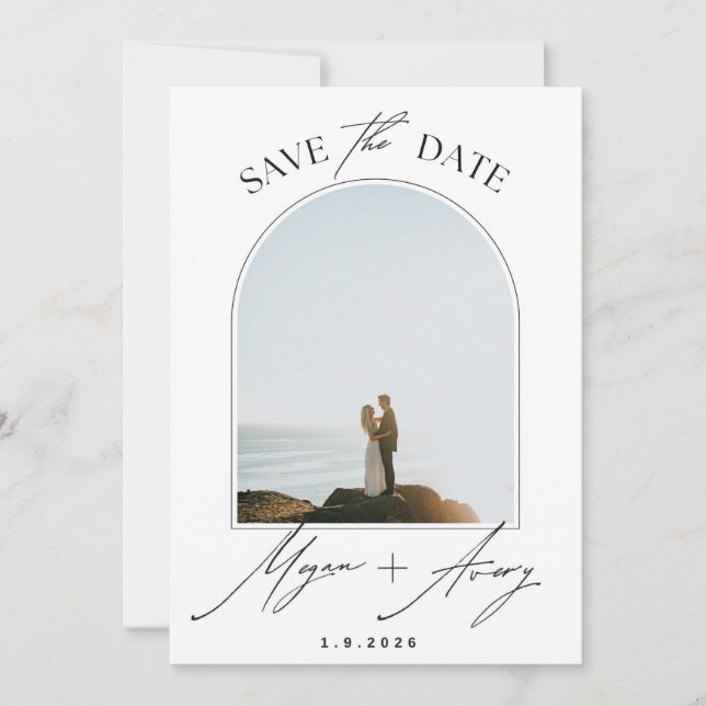 Photo Save the Date Card with Couple Picture (Front)