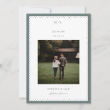 Photo Save the Date Card with Scalloped Edges