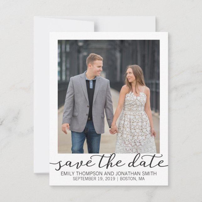Photo Save the Date Card with White Border (Front)