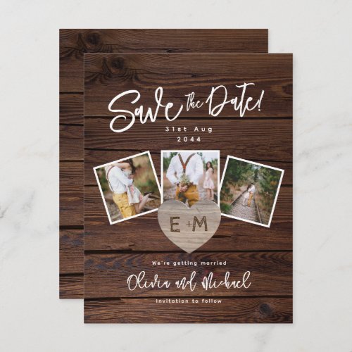 Photo Save The Date Cards Rustic Wedding Theme