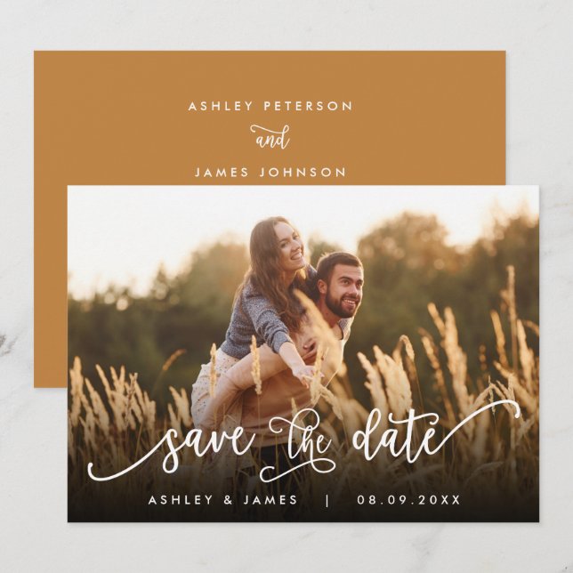Photo Save the Date for Wedding Invitation Card (Front/Back)