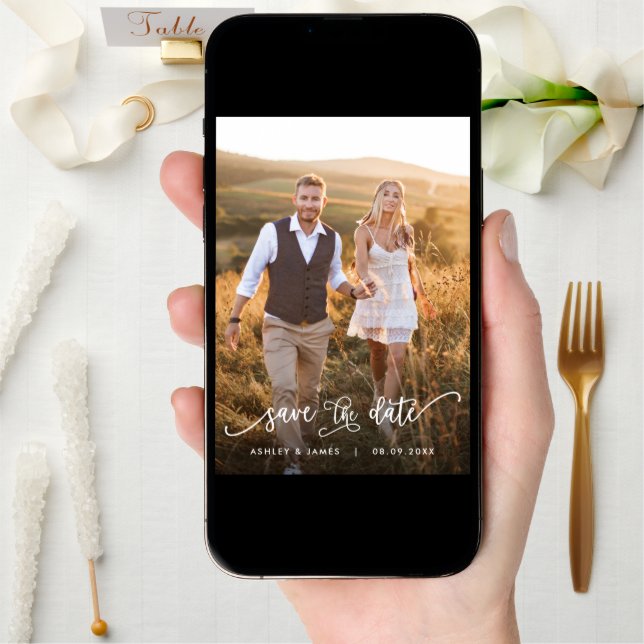 Photo Save the Date for Wedding Invitation Card (Front Digital)