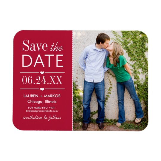 Photo Save the Date | Garnet Red Magnet