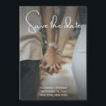 Photo  Save the Date  Magnetic Invitation<br><div class="desc">Elegant Script and Photo | Save the Date Magnetic Invitation
These elegant wedding save the date magnetic cards feature modern white script classic typography as an overlay on your photo.</div>