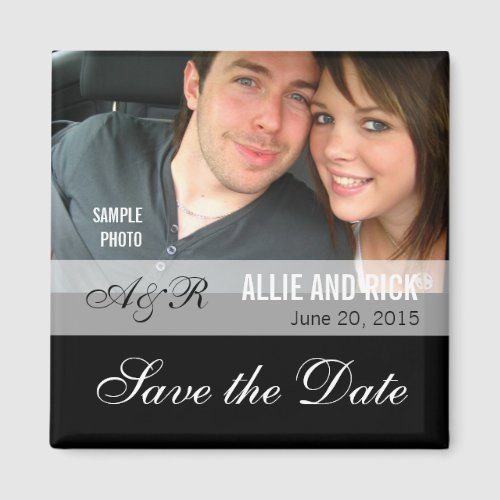 Photo Save the Date Magnets Black