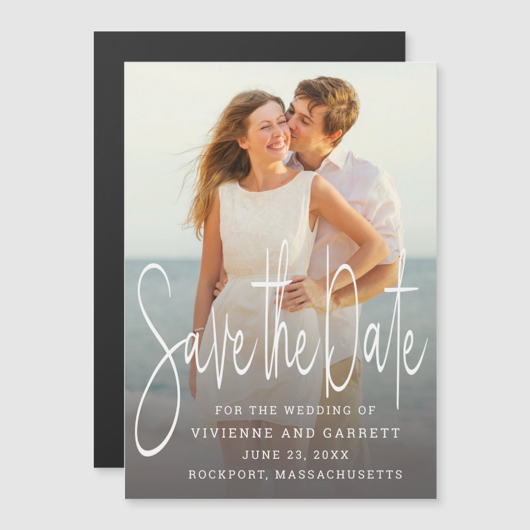 Photo Save the Date Magnets, One Photo Magnetic Invitation | Zazzle