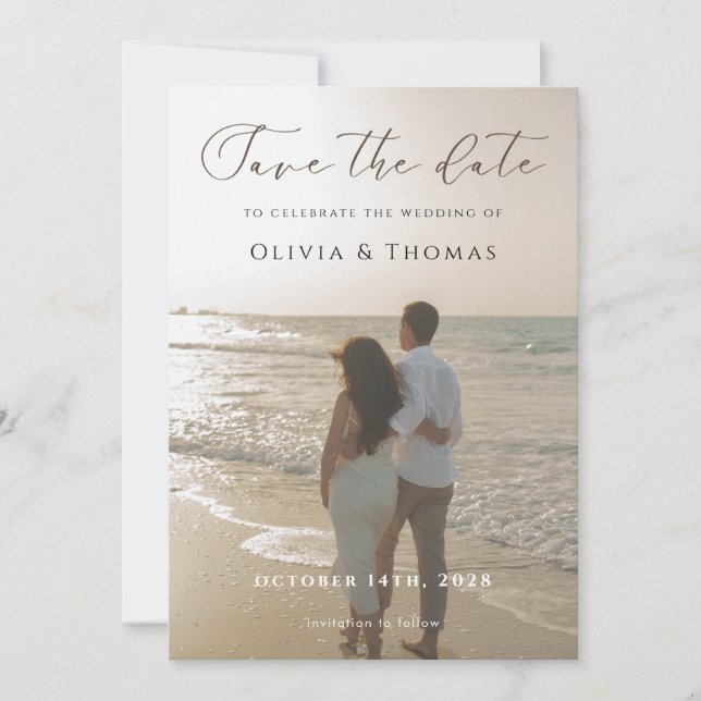 Photo Save The Date | Minimalist Elegant Card  (Front)