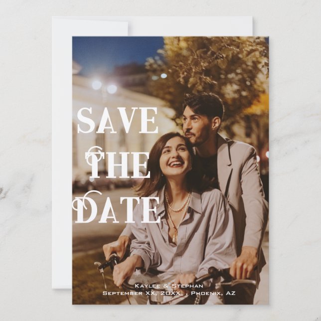 Photo Save the Date | Modern Elegant Personalized (Front)