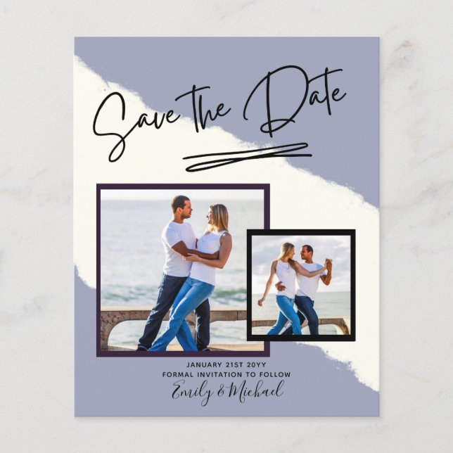 PHOTO Save The Date - Modern Handwritten Script Flyer (Front)