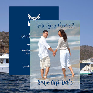 Photo Save The Date Nautical Wedding Engagement Invitation