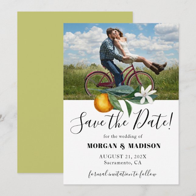 Photo Save the Date Oranges Wedding (Front/Back)