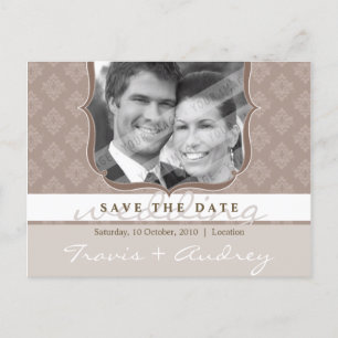 PHOTO SAVE THE DATE :: pictureframe elegance 4 Announcement Postcard