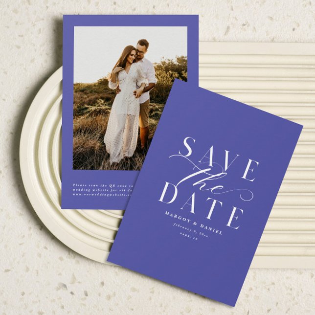 Photo Save The Date Purple Lavender QR Codes (Creator Uploaded)