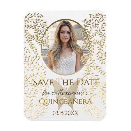 Photo Save The Date Quinceanera Magnet