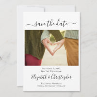 Photo Save the date Script Calligraphy Trendy