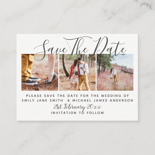 PHOTO SAVE THE DATE Small Budget  Wedding Calling Card (Front)