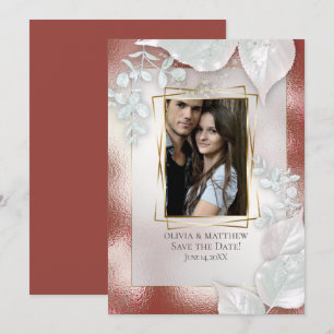 PHOTO SAVE THE DATE    Terracotta Shimmer Invitation