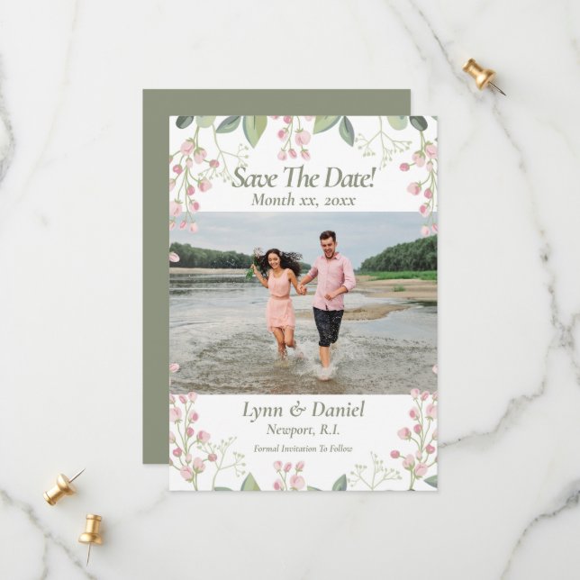 Photo Save The Date Wedding Announcement  (Front/Back In Situ)