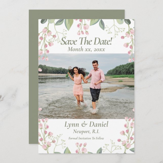 Photo Save The Date Wedding Announcement  (Front/Back)