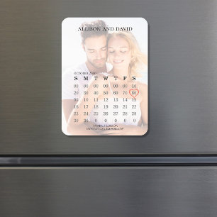 Photo Save the Date Wedding Calendar Magnet